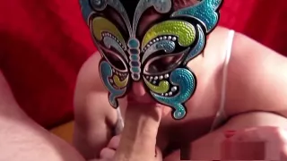 POV Butterfly Mask Blowjob