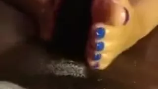 Paige's Blue Toes Footjob