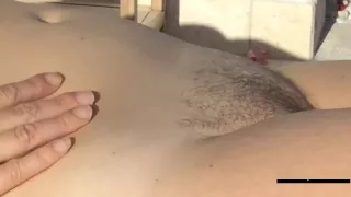 my mom sunbathes naked in our garden