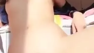 Hot asian babe teasing on webcam