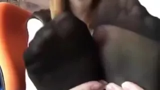 nylon feet footjob pantyhose sniffing nylon feet SISTERS 12