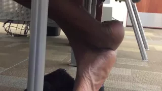 Sexy pregnant ebony soles in the library part.2