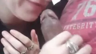 White girl sucks and swallows bbc