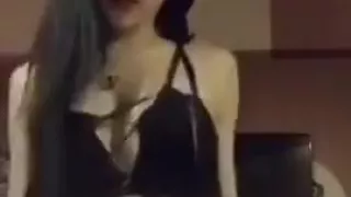 Cute Chinese Cam Girl Teases in Her Sexy Black Dress