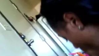 Fine ebony sucks BBC while watching get out