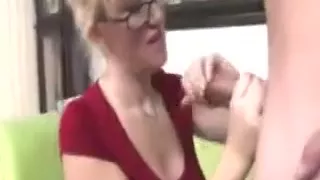 Hot Blonde Milf In Spex Pulls Cock And Cant Get Enough