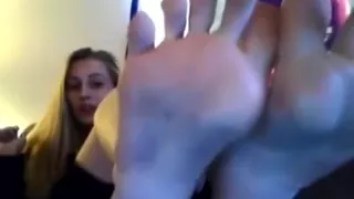 blonde girl sexy feet soles pov - who is she?