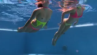 underwater couple bikini
