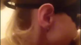 A girl in a mask shoots a selfie video about how she lick her ass 002