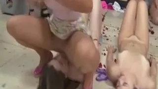 Teen Sorority Girls Face Sitting