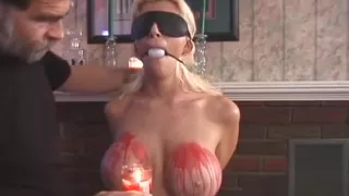 Filthy Wench With Freshly Shaved Pussy Gets Taped Peeing