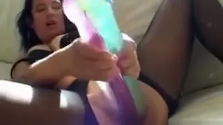 Nasty Slut Goes Crazy Dildo Fucking Hard