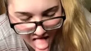 Sucking daddy’s dick like a good girl