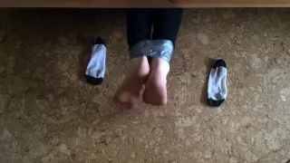 Ankle socks trapped under bed