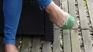 Step mother in smelly green flats