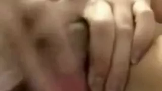 Beautiful teen plays with her hairy pussy