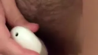 She fucks the head of my cock until she cums then I cum on her belly