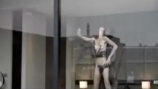 Skinny white fucked against window