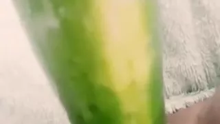 Pt 2. Creamy cucumber masturbation