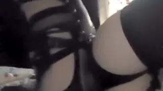 Gf Ass fucking bf with 9 inch strap on rough