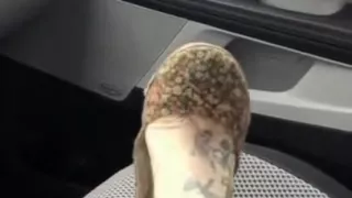 Shoeplay with flats in car