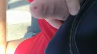 Freckled Ginger takes dick out at the train station