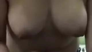 Big tit amateur jerks cock