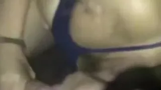 Drunk Latina gets fucked doggy, sucks thick cock and sips wine