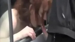 Naked mature wife masturbates in the car for a stranger