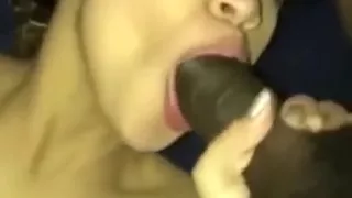 Latina sucks big BBC