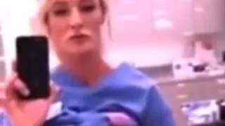 Horny White Nurse Getting Off On Job