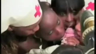 Ebony Nurses reverse Gangbang