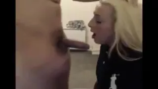Blonde trash whore facefuck