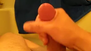 Big cock stroke in the bath