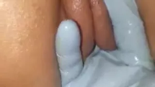Dirty daddy playing with slutty whores pussy til screaming orgasm
