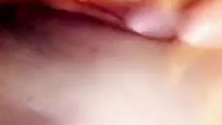 Brunette girl plays with juicy pussy