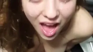 innocent girl gets a facial from daddy