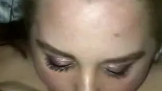 Big tit slut titty fucks until cumshot POV