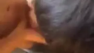 Amateur girl gets spitroasted by older men