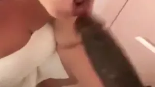 My friend’s mom gives me a blowjob while son is asleep