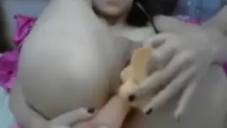 asian anal webcam abuse with double penetration  dildos and prolapse