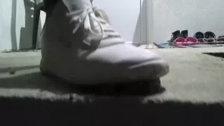 Snail crushed under sneakers