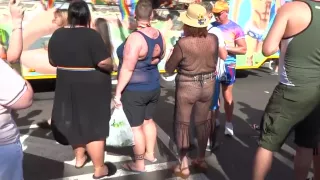 Mature transparent dress of square