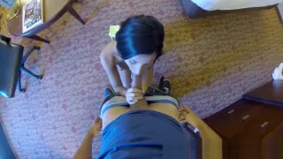 Hotel room spy glasses fuck