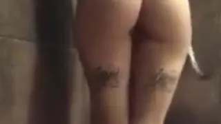 Tattoo Hottie in the shower on periscope
