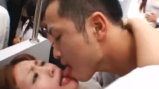Train Commuter Tongue Kissing Orgy!