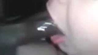 Busty Brunette Blowing A Hard Cock