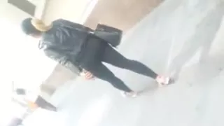 Short Chick With A Donk In Black.