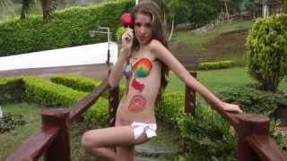 Bodypaint college girl