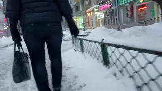 MILF's ass in winter